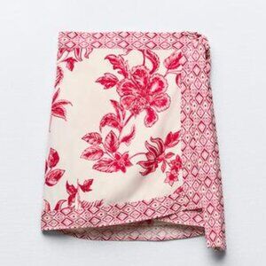 Zara Red and White Mini Skirt / Swim Cover Up